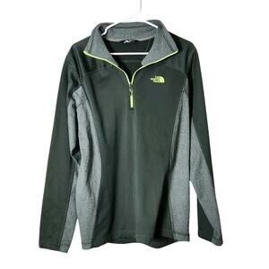 The North Face Sweater Size Medium 1/4 Zip Mock Neck Long Sleeve‎ Green